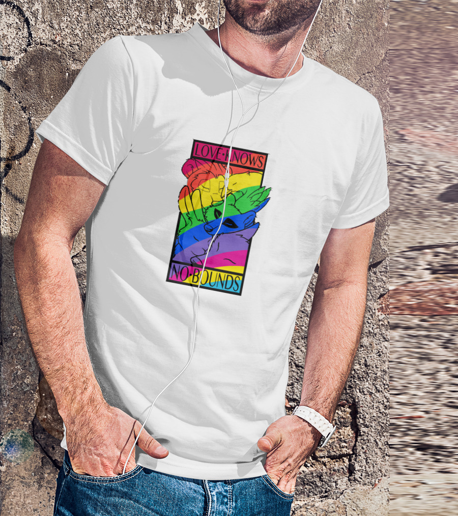 Love Knows No Bounds Rainbow Animal Embrace T-Shirt