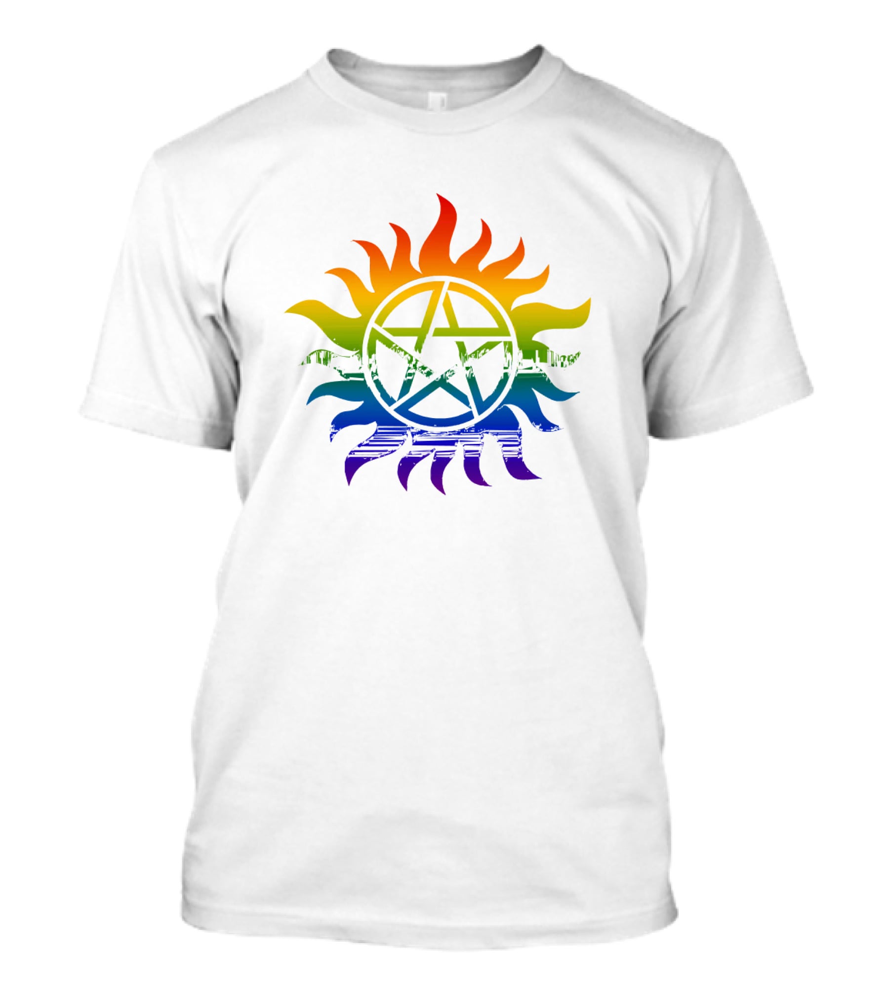 Supernatural Rainbow Pentagram Pride T-Shirt