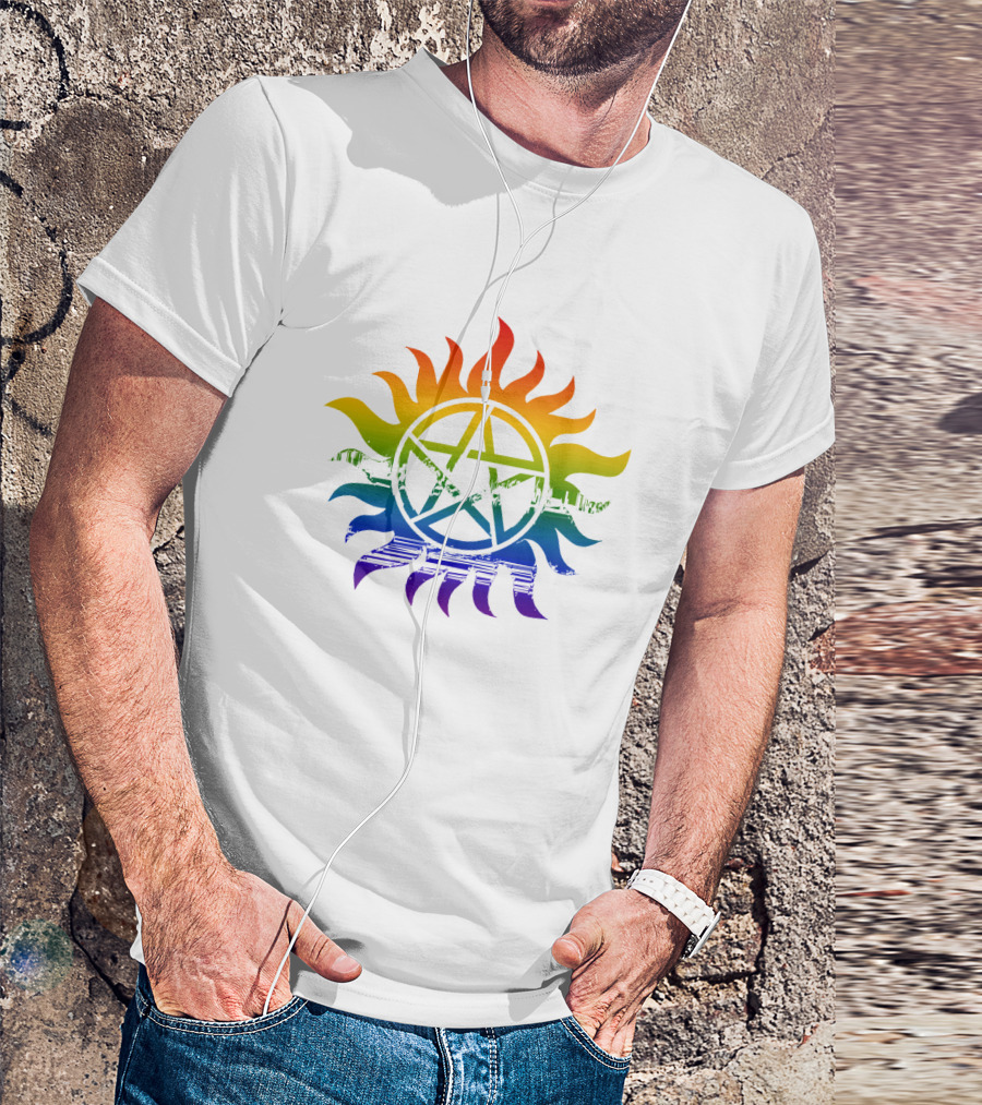 Supernatural Rainbow Pentagram Pride T-Shirt