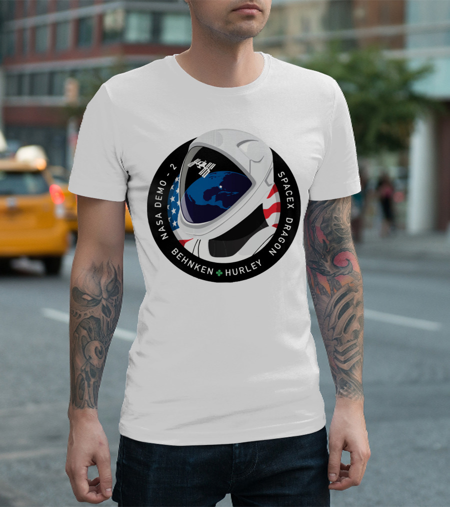 NASA Demo-2 SpaceX Dragon Behnken Hurley Patch T-Shirt