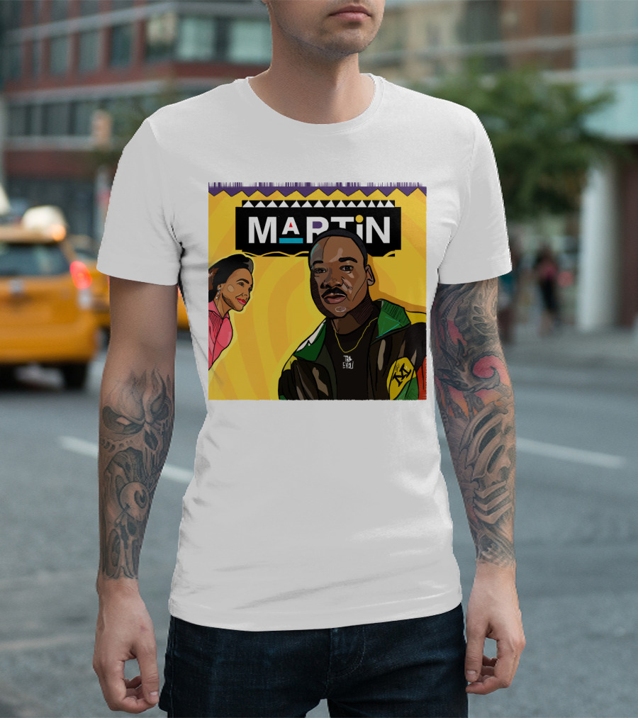 Wassup Like Martin Tribute Yellow Art with Icons T-Shirt