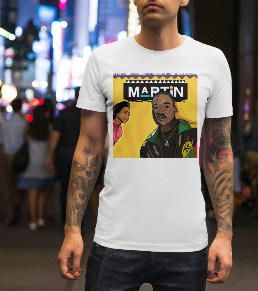 Wassup Like Martin Tribute Yellow Art With Icons T-Shirt