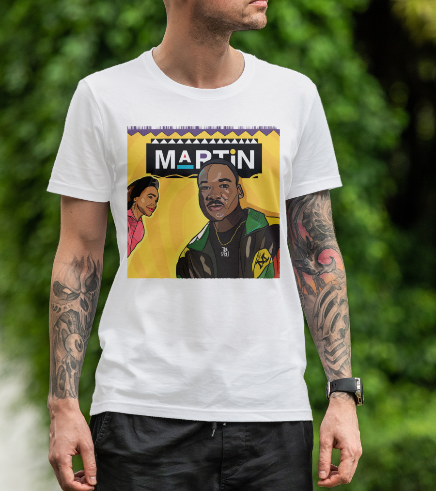 Wassup Like Martin Tribute Yellow Art With Icons T-Shirt