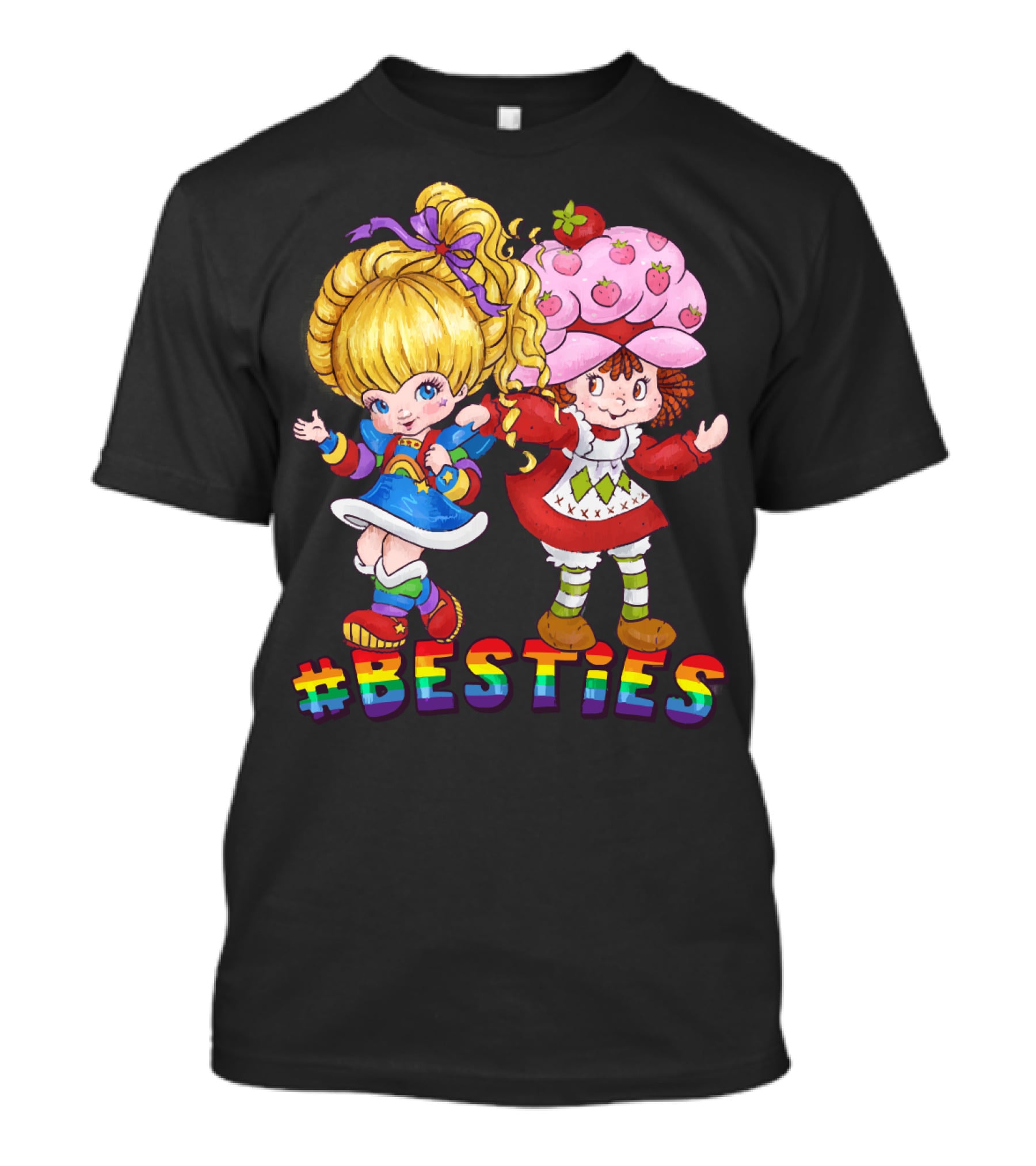 BESTIES Rainbow Brite Strawberry Shortcake T-Shirt
