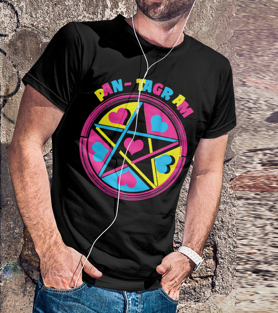 PAN-TAGRAM Hearts And Pentagram Retro T-Shirt