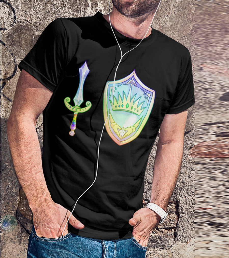 Rainbow Armory Crystal Sword Shield Crown T-Shirt
