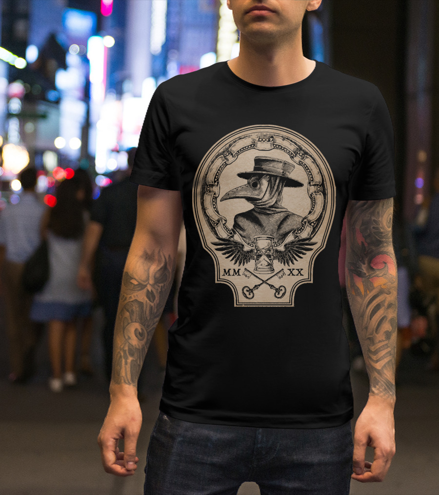MMXX Plague Doctor Hourglass And Wings Vintage T-Shirt