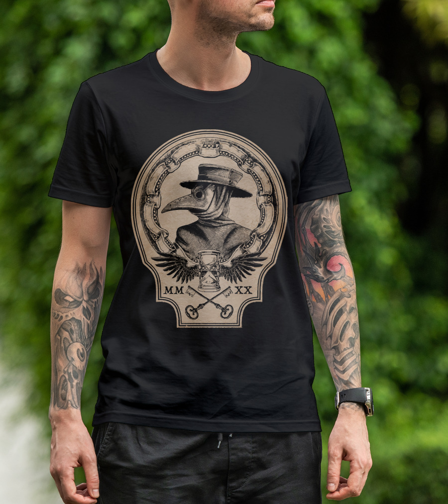 MMXX Plague Doctor Hourglass And Wings Vintage T-Shirt