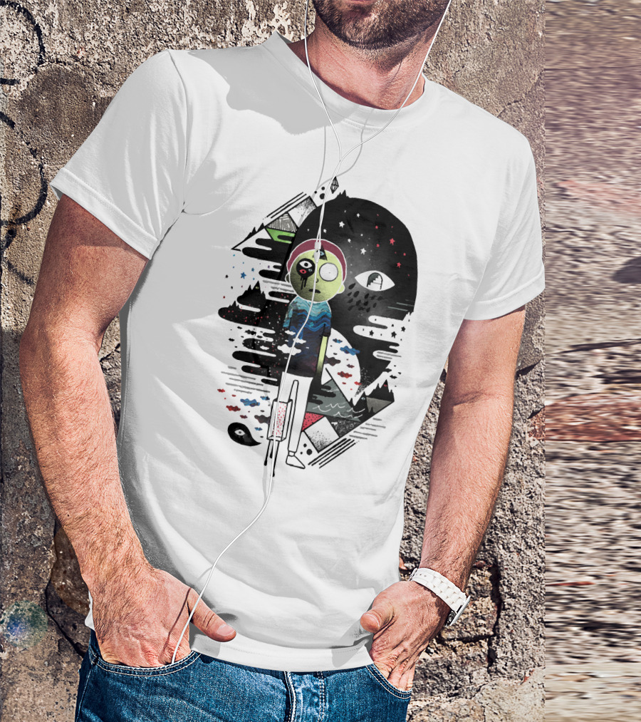 Inner Dimensional Morty Surreal Cosmic Exploration With Third Eye And Galaxy Elements T-Shirt