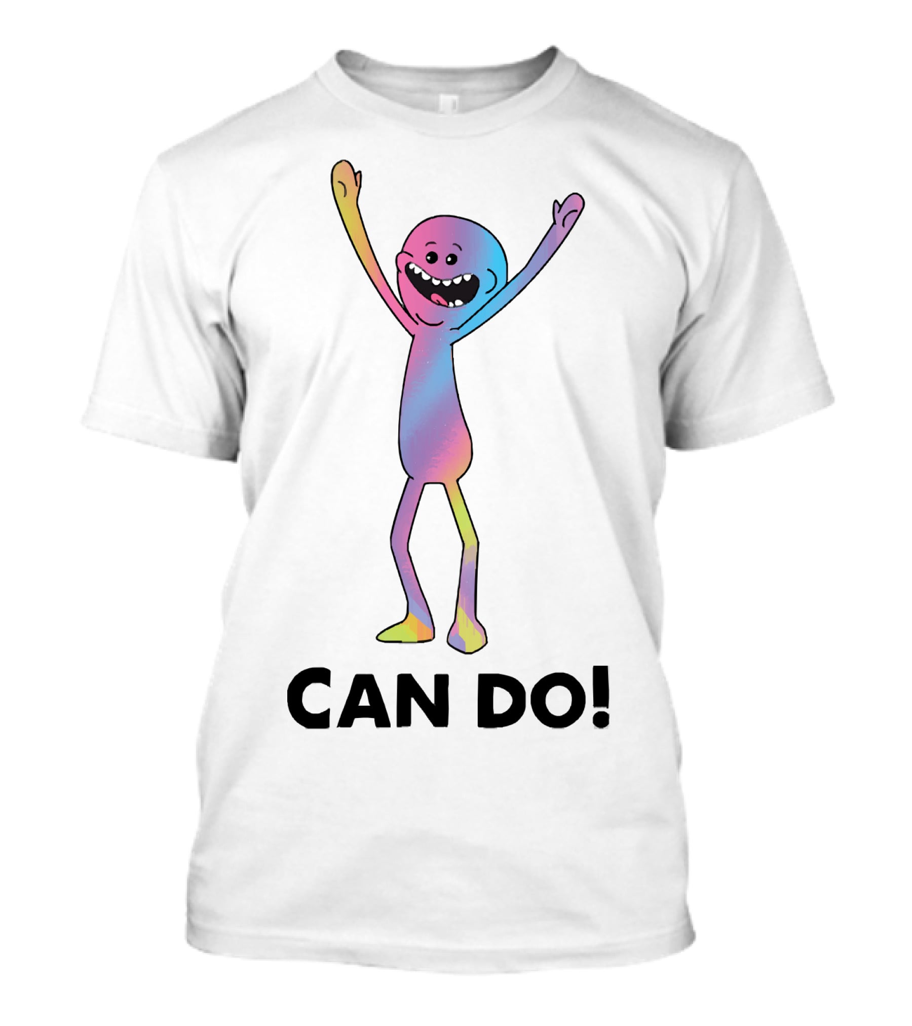 Mr Meeseeks Can Do Rainbow Pose Enthusiastic Character T-Shirt