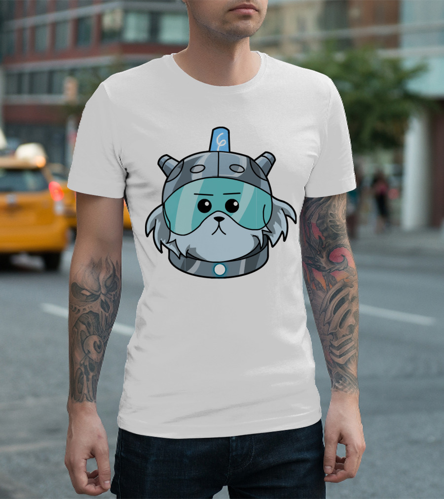 Snowball Rick and Morty Helmeted Dog T-Shirt