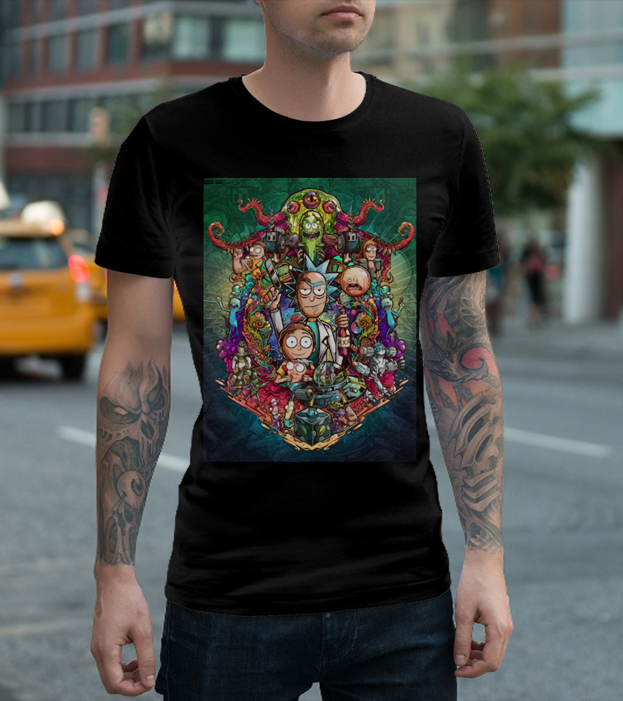 Buckle Up Morty Adventure with Rick and Multiverse Creatures T-Shirt