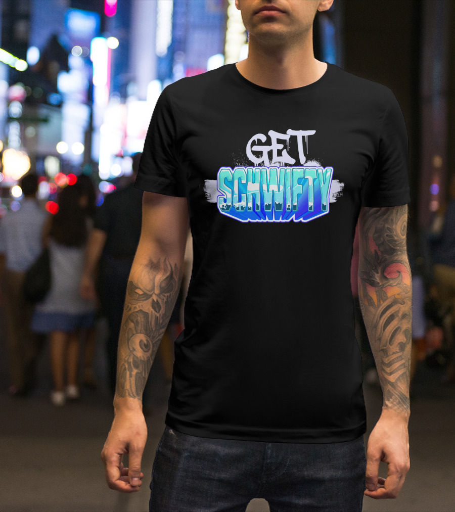 Get Schwifty Ice Block Urban Style Frozen Graffiti Look T-Shirt