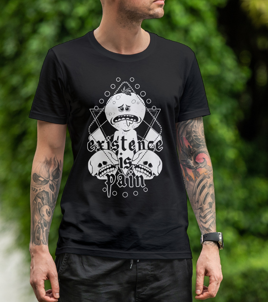 Mr. Meeseeks Existence Is Pain Skulls Geometric T-Shirt