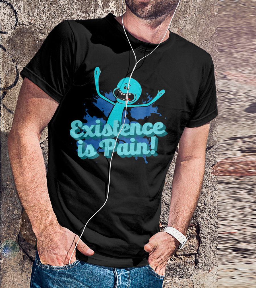 Mr. Meeseeks Existence Is Pain Blue Paint T-Shirt