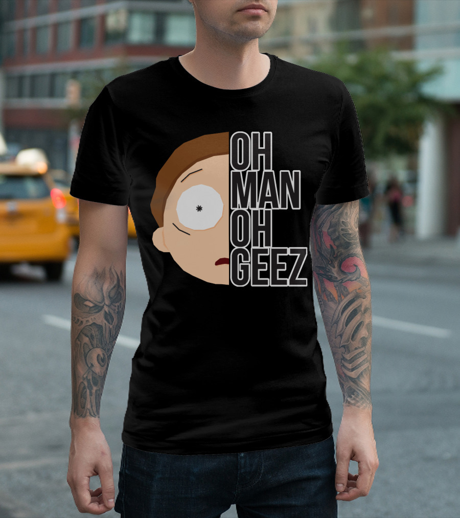 Oh Man Oh Geez Morty Split Face T-Shirt