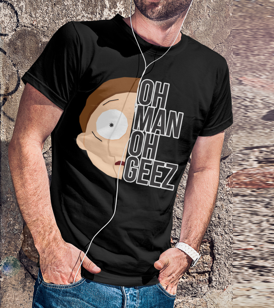 Oh Man Oh Geez Morty Split Face T-Shirt