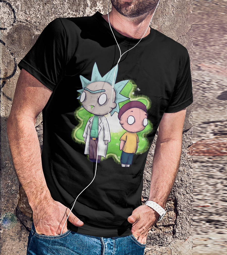 Plushie Rick And Morty Portal Background T-Shirt