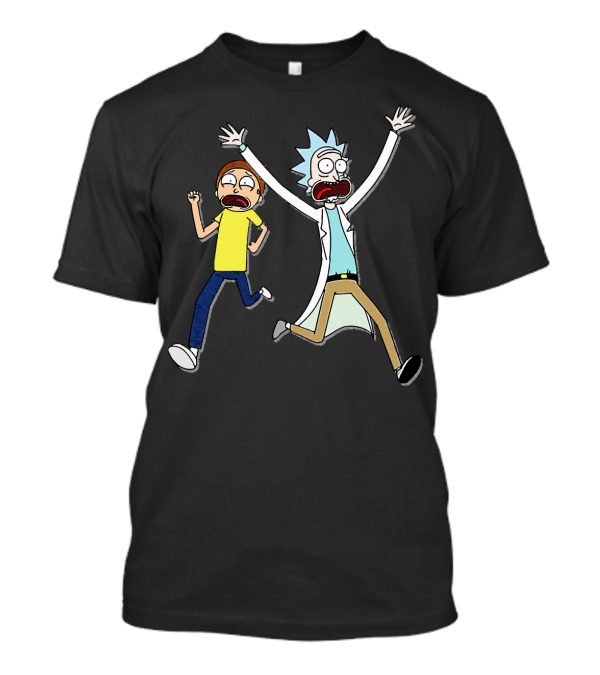 Rick And Morty Panic Running Animation T-Shirt