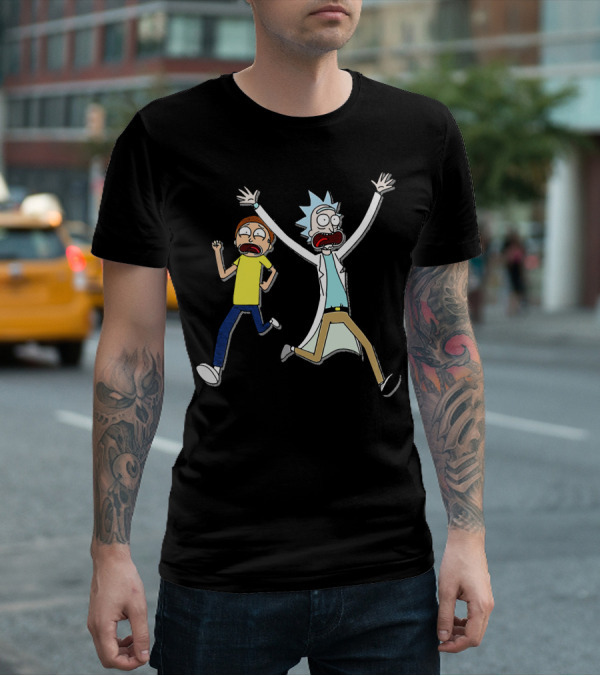 Rick And Morty Panic Running Animation T-Shirt