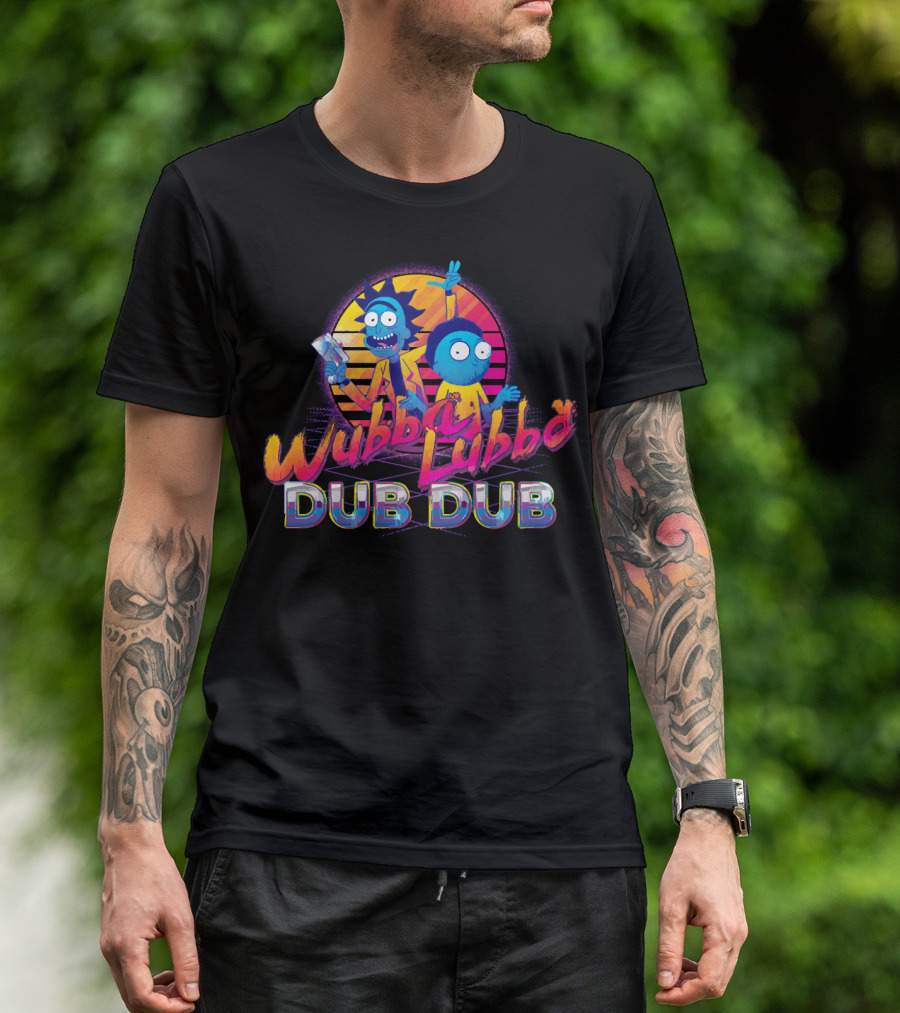Wubba Lubba Dub Dub Retro Rick And Morty Outrun T-Shirt