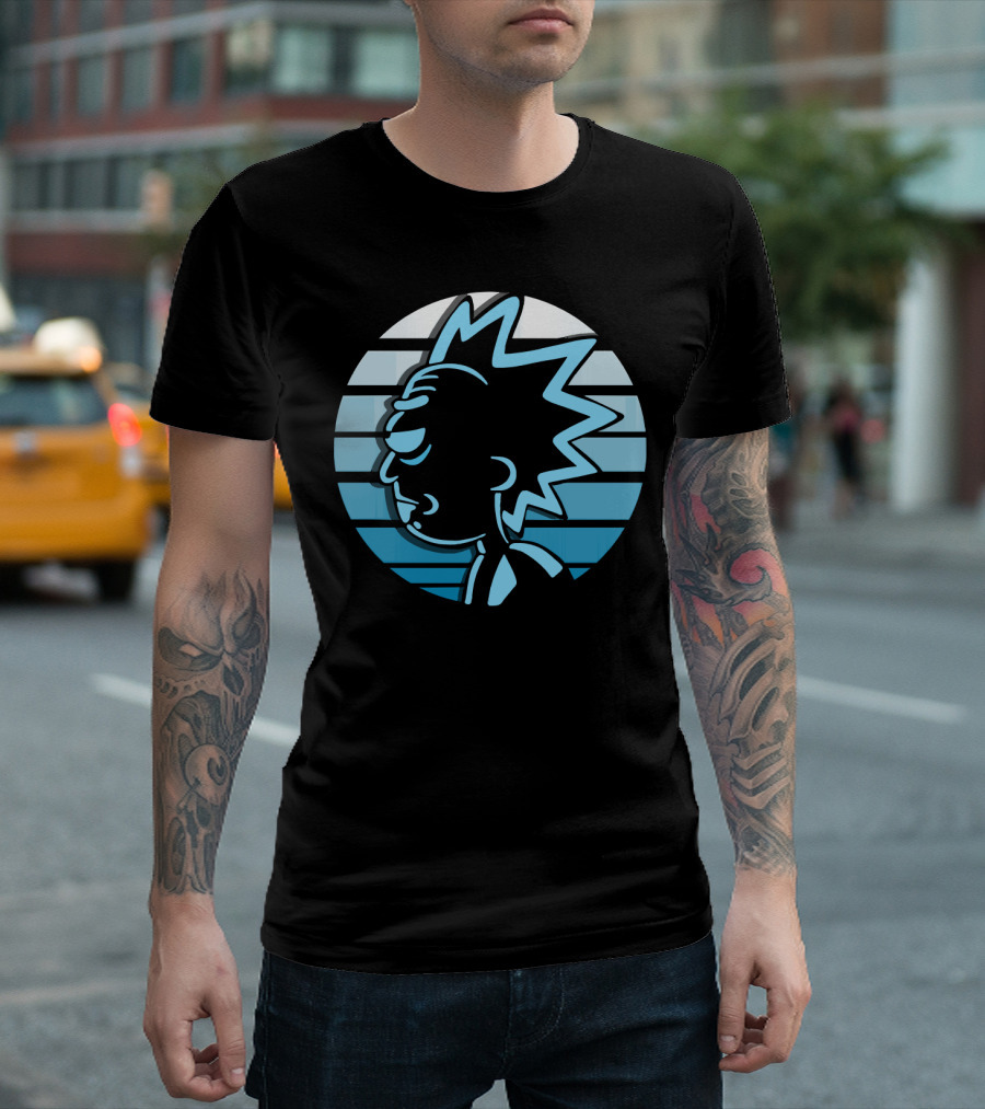 Rick Sanchez Profile Neon Stripes T-Shirt