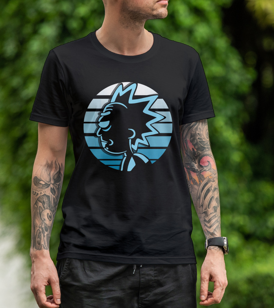 Rick Sanchez Profile Neon Stripes T-Shirt