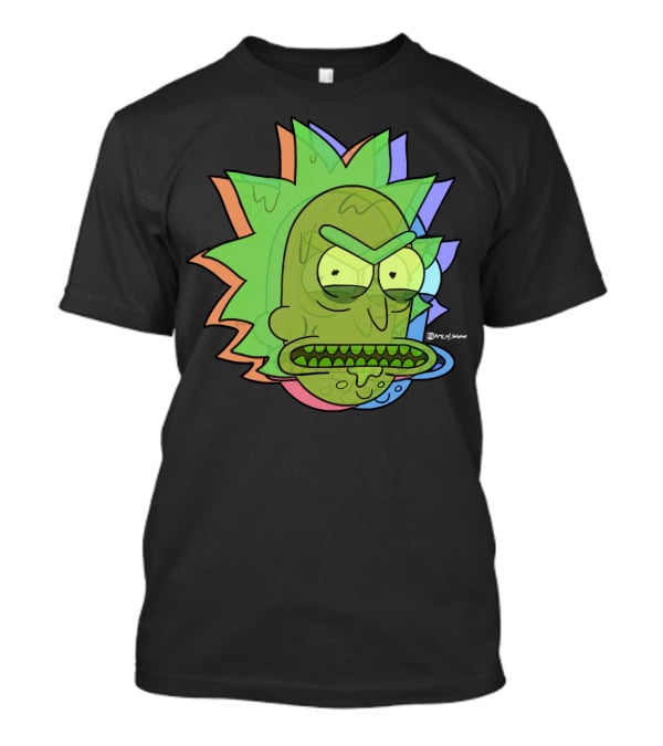 Toxic Rick Slime Face Multicolor Portal Fan T-Shirt
