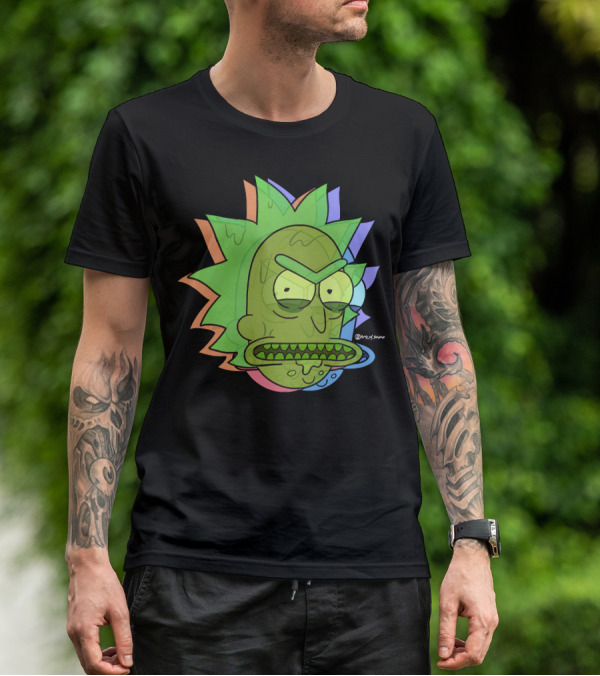 Toxic Rick Slime Face Multicolor Portal Fan T-Shirt