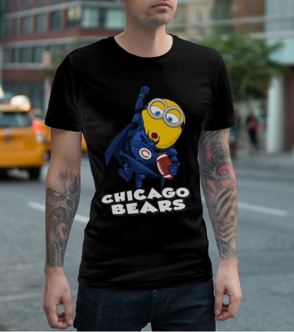 Chicago Bears Minion Football Character With Cape T-Shirt