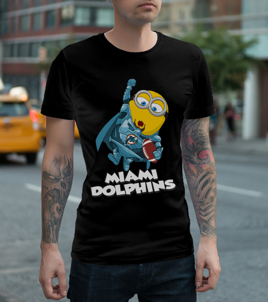 MIAMI DOLPHINS Minion Superhero Football T-Shirt