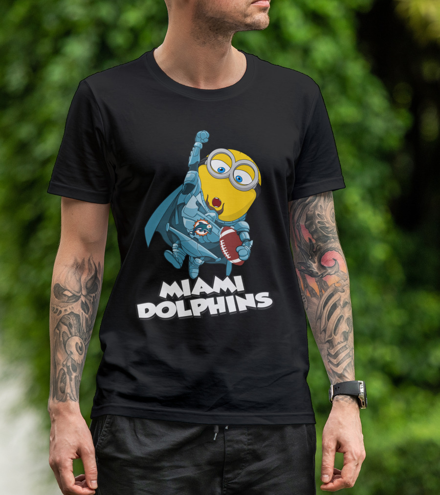 MIAMI DOLPHINS Minion Superhero Football T-Shirt