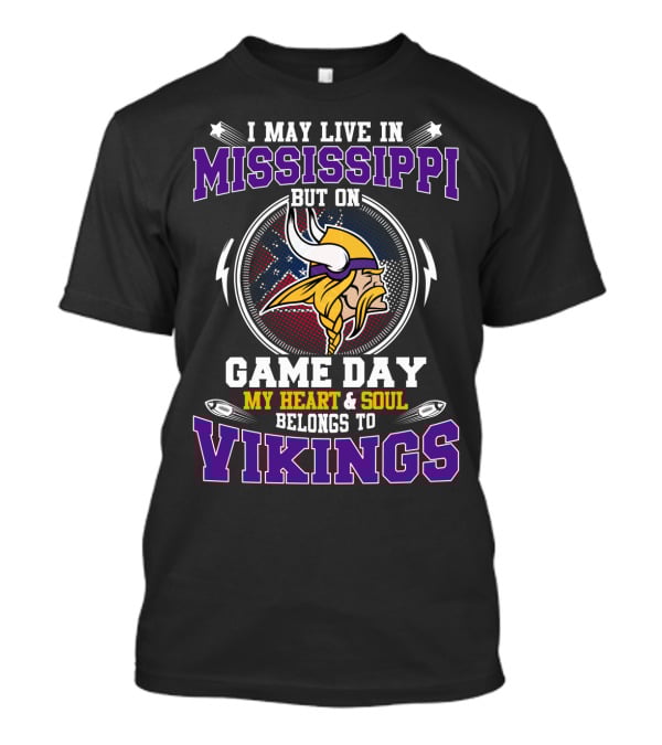 Mississippi Game Day My Heart & Soul Belongs To Vikings T-Shirt