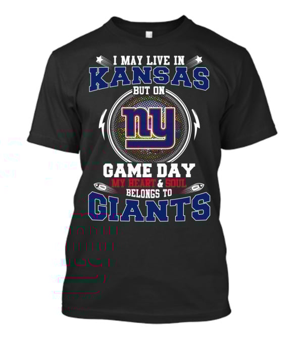 Kansas Resident Supporting Ny Giants On Game Day T-Shirt