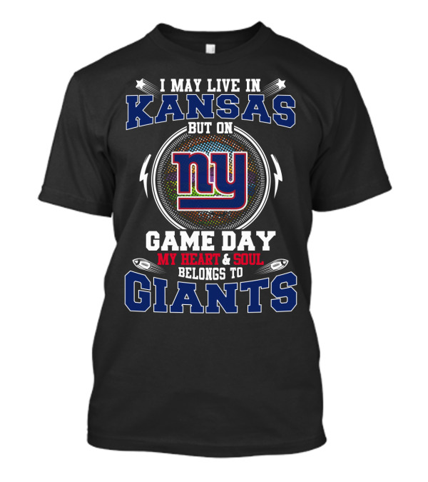 Kansas Resident Supporting Ny Giants On Game Day T-Shirt