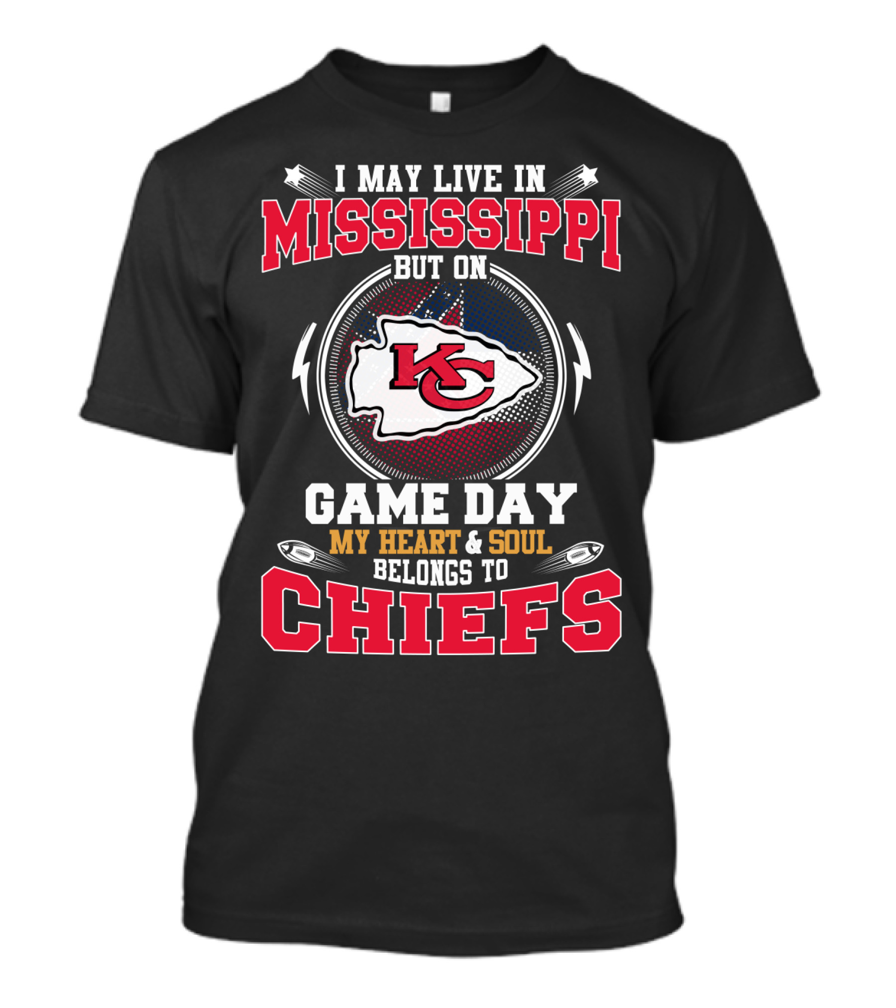 Mississippi Game Day My Heart Soul Belongs To Chiefs T-Shirt