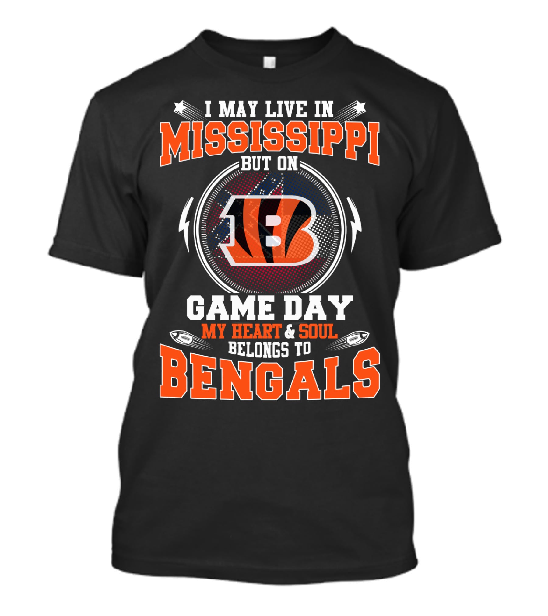 Mississippi Game Day Heart And Soul Belongs To Bengals T-Shirt