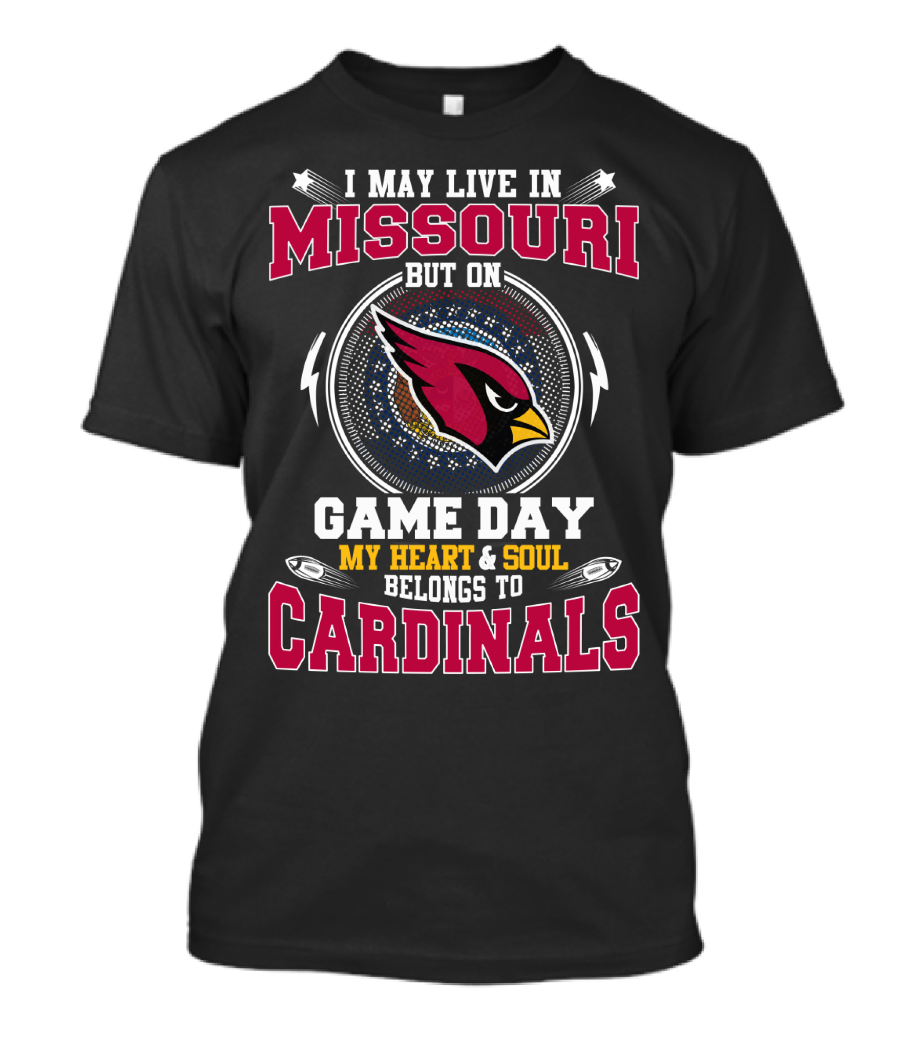 Missouri Game Day My Heart & Soul Belongs To Cardinals T-Shirt