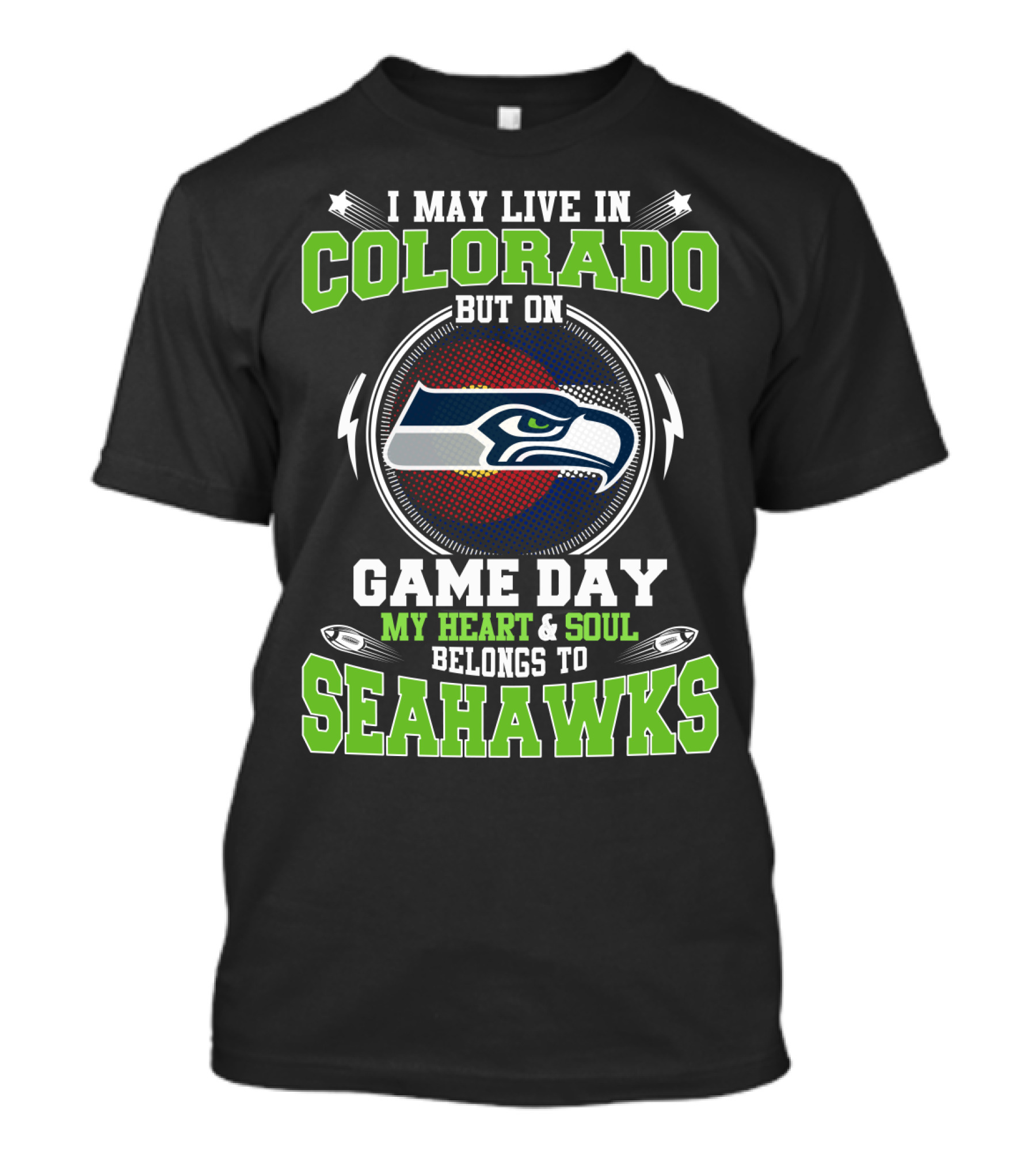 Colorado Game Day Heart & Soul Belongs To Seahawks T-Shirt