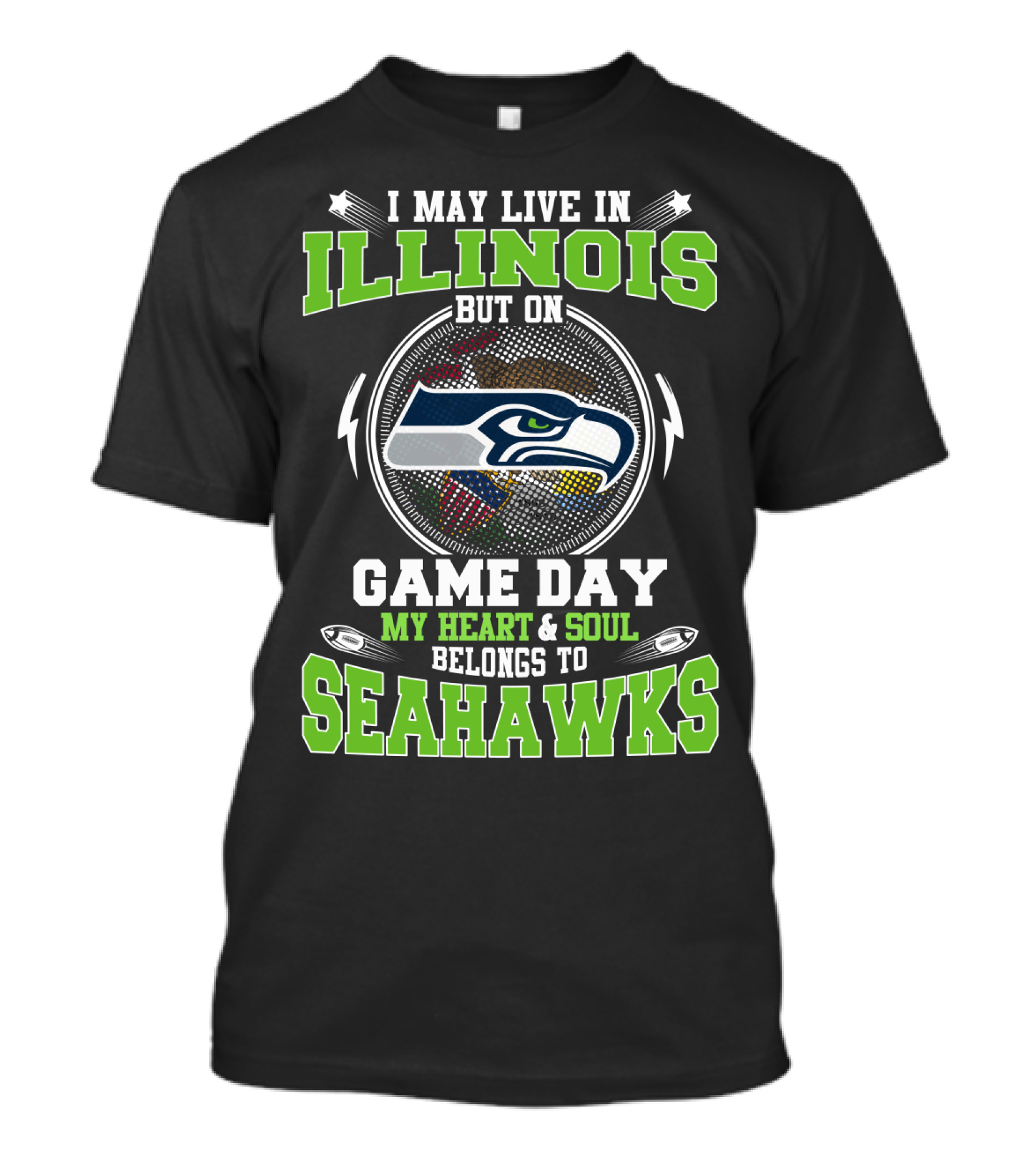 Illinois Game Day Heart & Soul Belongs To Seahawks T-Shirt