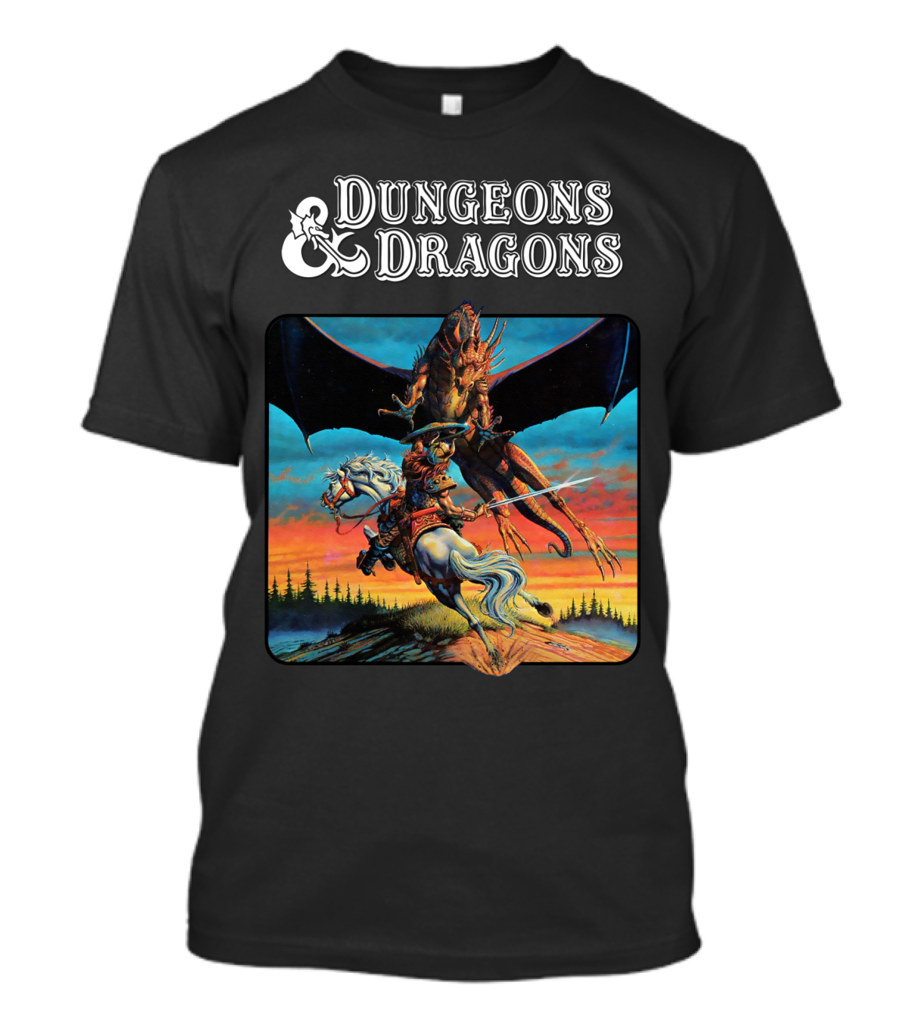 Dungeons And Dragons Epic Dragon Battle Scene T-Shirt