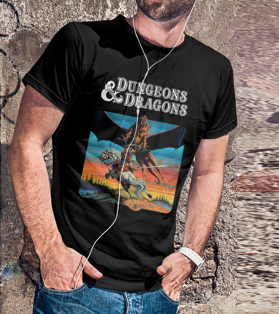 Dungeons And Dragons Epic Dragon Battle Scene T-Shirt