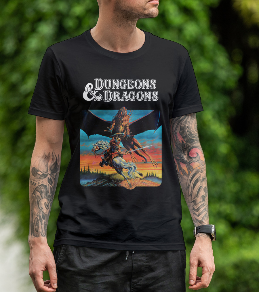Dungeons And Dragons Epic Dragon Battle Scene T-Shirt