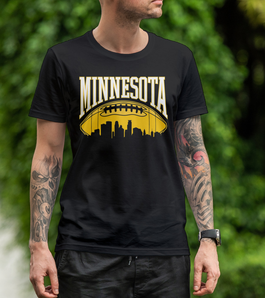 Minnesota Football Skyline Vintage Viking MN T-Shirt