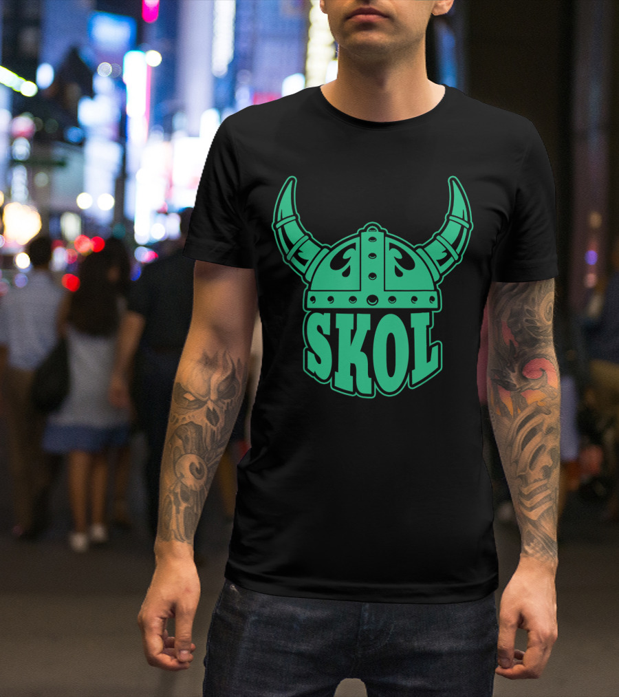 Skol Viking Helmet Nordic Symbols Vikings T-Shirt