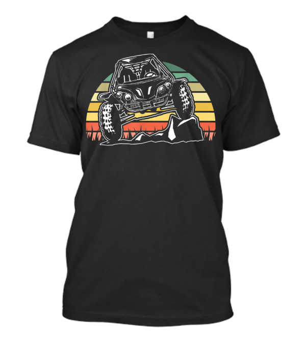 Desert ATV Dune Buggy Adventure Vintage Sunset Scene T-Shirt