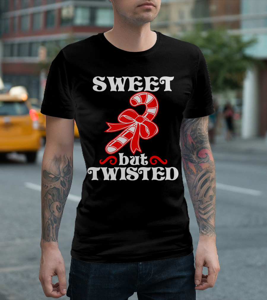 Sweet but Twisted Candy Cane Bow T-Shirt