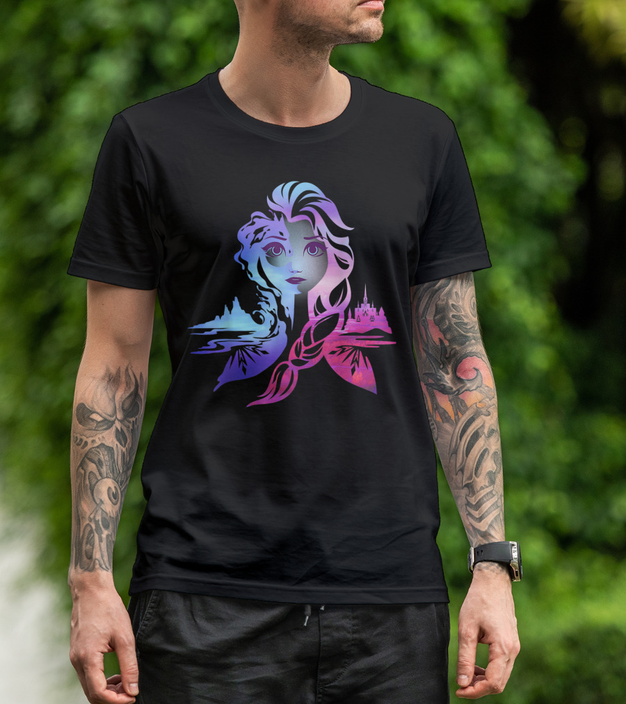Gradient Frozen Princess Castle T-Shirt