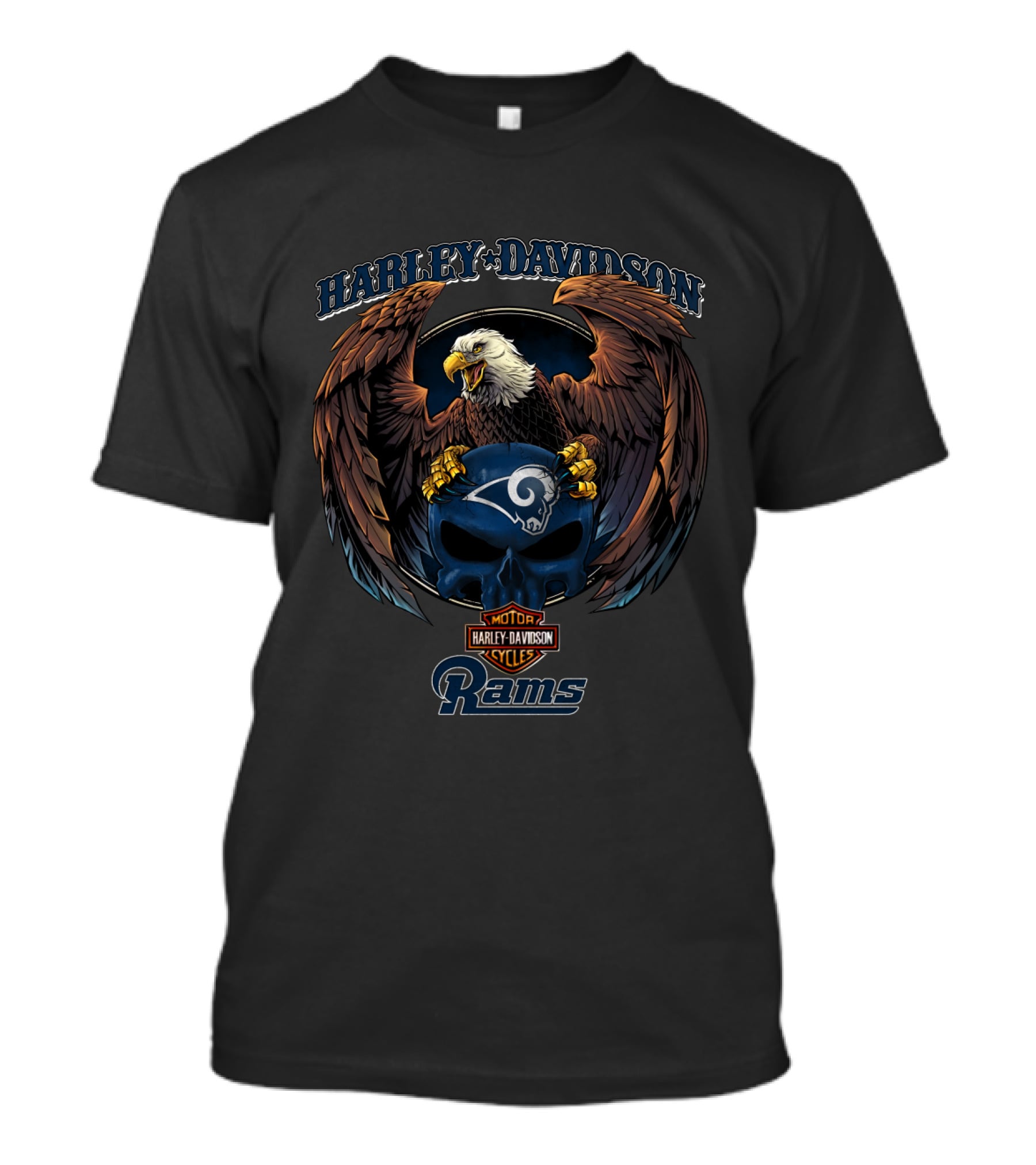 Harley Davidson Los Angeles Rams Motorcycle Cycles T-Shirt