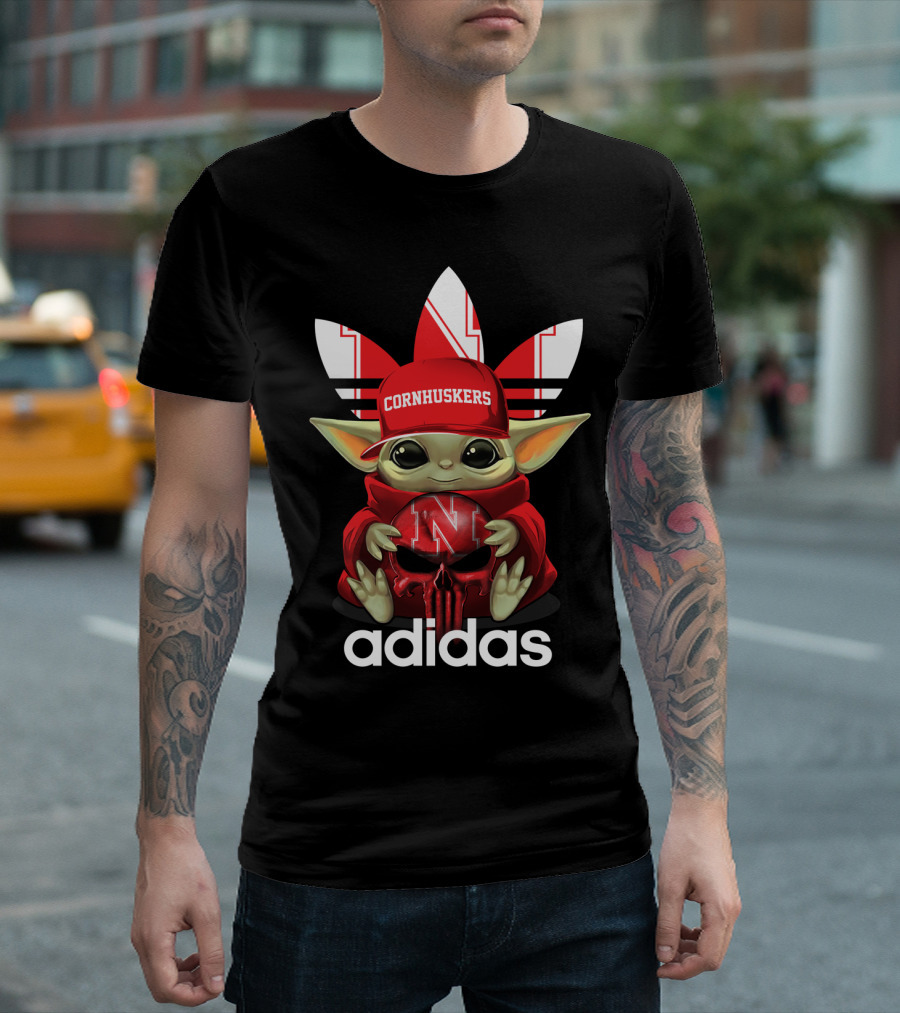 Cornhuskers Nebraska Baby Yoda T-Shirt